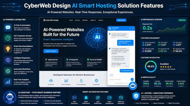 CyberWeb Design AI 智能託管方案特色圖
